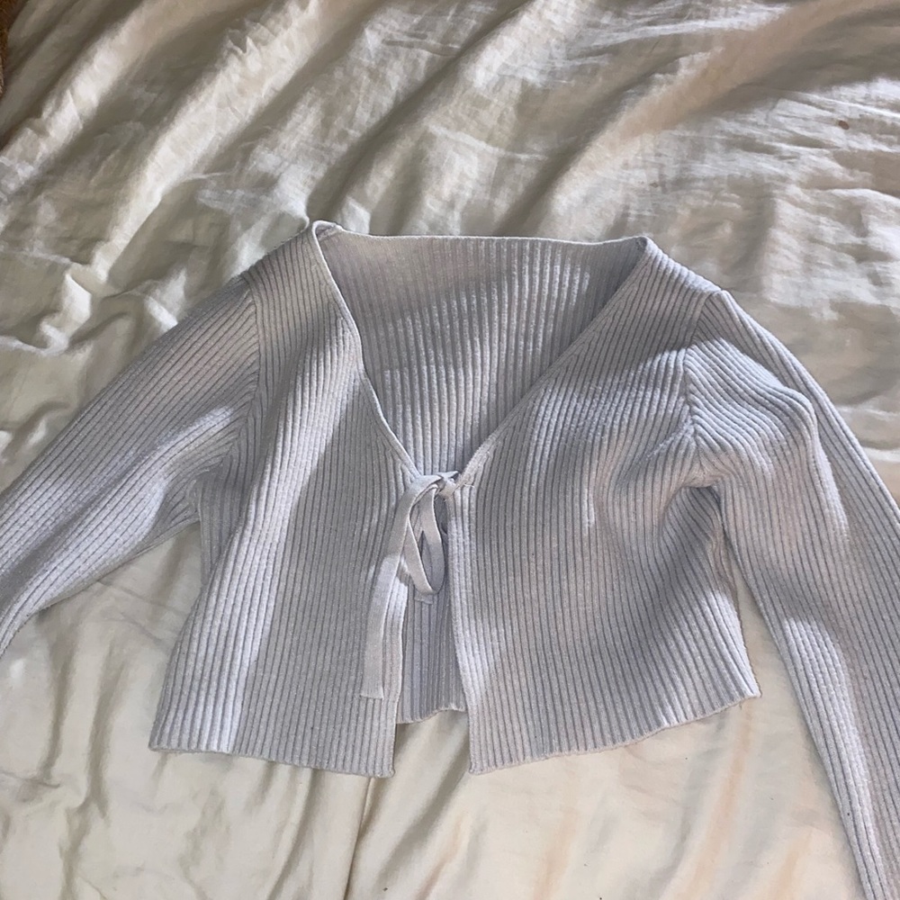 White cropped cardigan